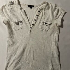 Active Basic Cream Short Sleeve Top